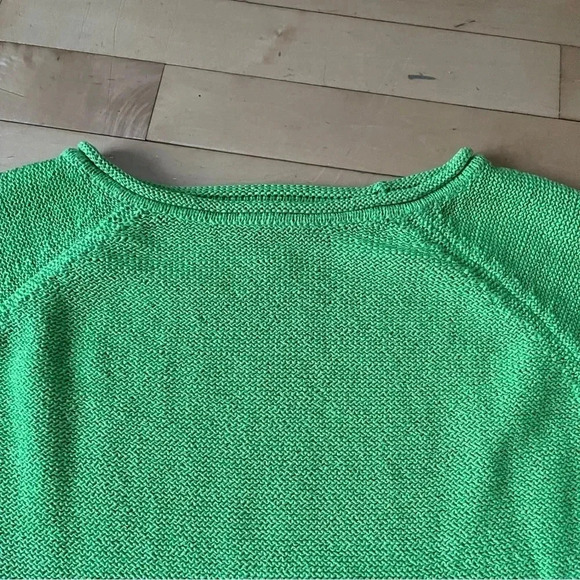 Chaps Women's Lime Green Sweater Sz M Pullover Knit Spring Long Sleeves - Picture 3 of 8